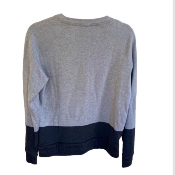 Hugo Boss Women's Sweater - Gray Two Tone Sweatshirt Preppy Casual Slim Fit sz L - Picture 2 of 7